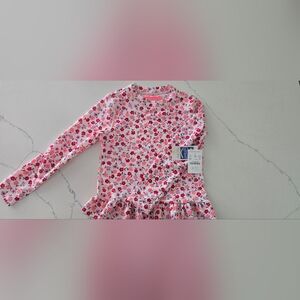 Crewcuts Floral Long Sleeve Swim Rashguard Gurls 4-5